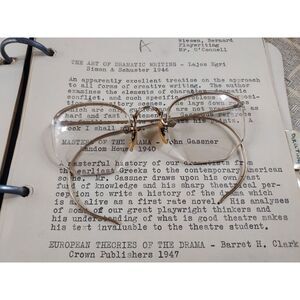 Vtg 1940s Eyeglasses Shuron 1/10 12k Rimless Rimway Fulvue Antique Frames 42L